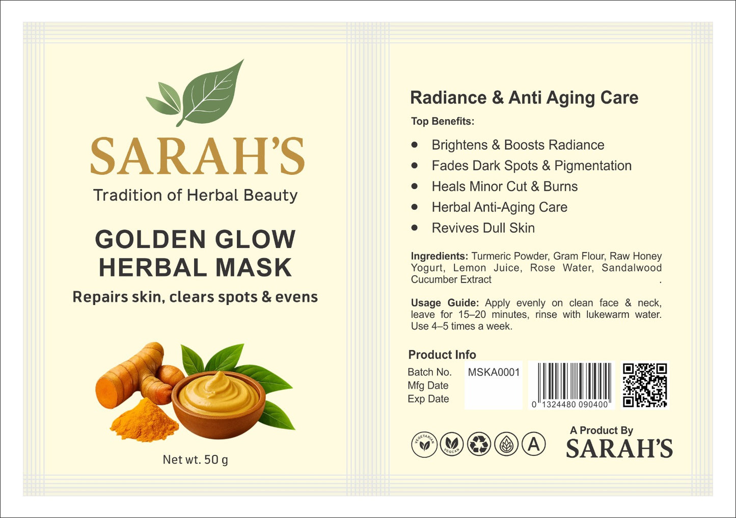 Golden Glow Herbal Mask